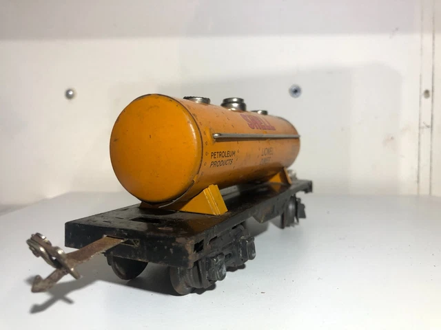 Lionel Lines Train Prewar 1680 Shell Oil Tank Car Tanker Tin O Gauge Toy M23