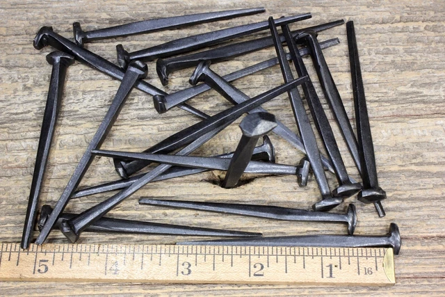 3" Rose head 20 nails antique square wrought iron vintage rustic Decorative look
