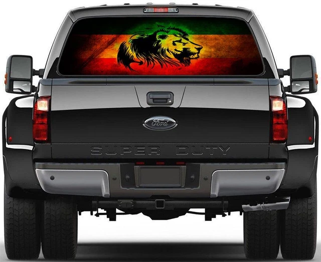 Lion Of Judah Rasta Flag Rear Window Graphic Decal Sticker Car Truck SUV Van 321