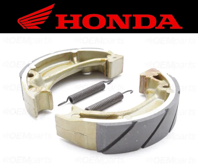 Set of (2) Honda Water Grooved FRONT Brake Shoes and Springs #45120-GC1-003