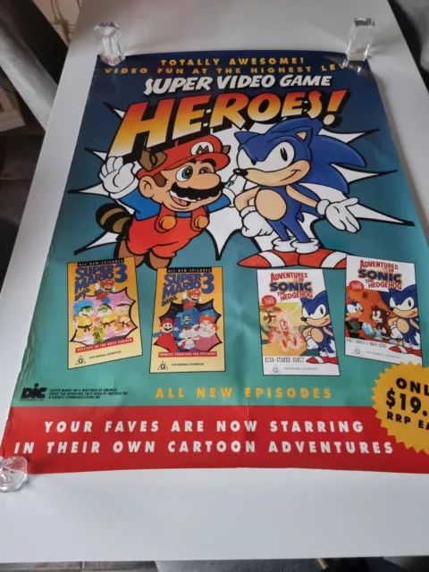NINTENDO  Vintage Retro Video Game WALL Poster Super Video Game Heroes