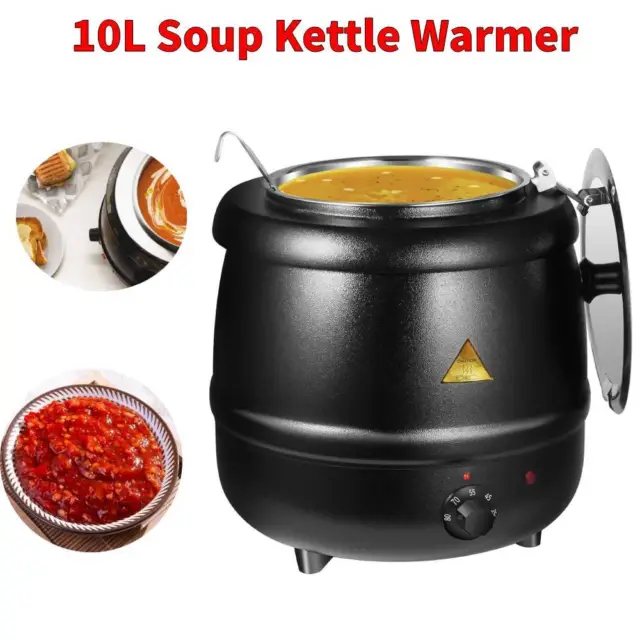 Commercial 10L Soup Kettle Electric Boiler Food Warmer Cooker Stainless Steel