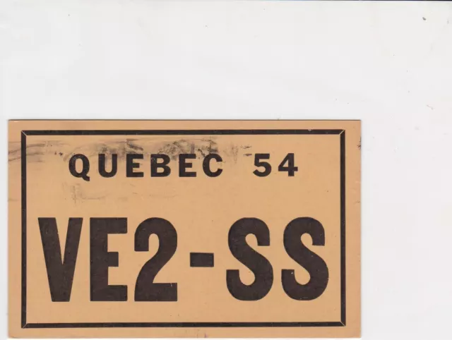 Vintage QSL Radio communication card quebec 1955 ref 19099