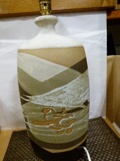 Tremaen Cornwall Art Pottery Moulded large Lamp By Peter Ellery 47cm,(18.50")