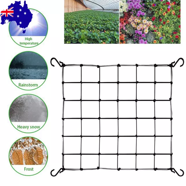 Elastic Scrog Trellis Net w/ 4 Hooks Plant Support Netting for Grow Tent 13 Size