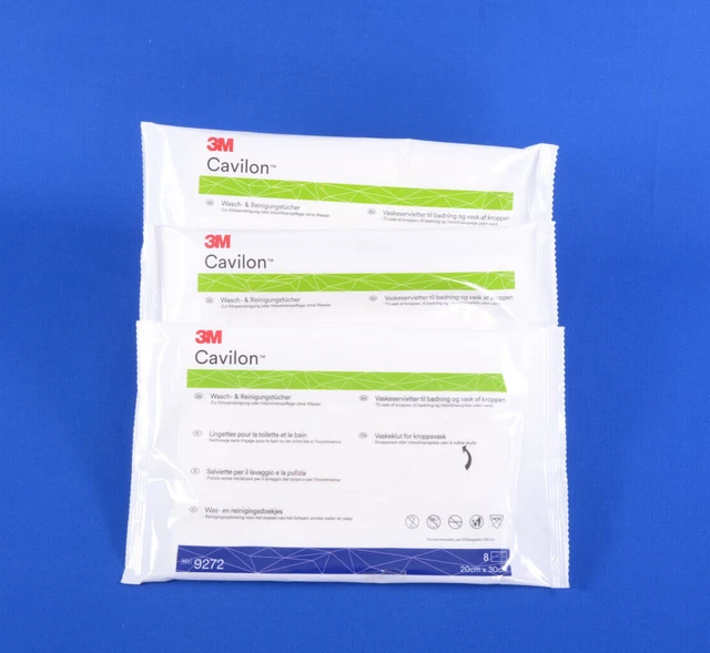 3x Cavilon 3M Chiffons de Nettoyage Pour Du Corps, Inkontinenzpflege 8 St 9272
