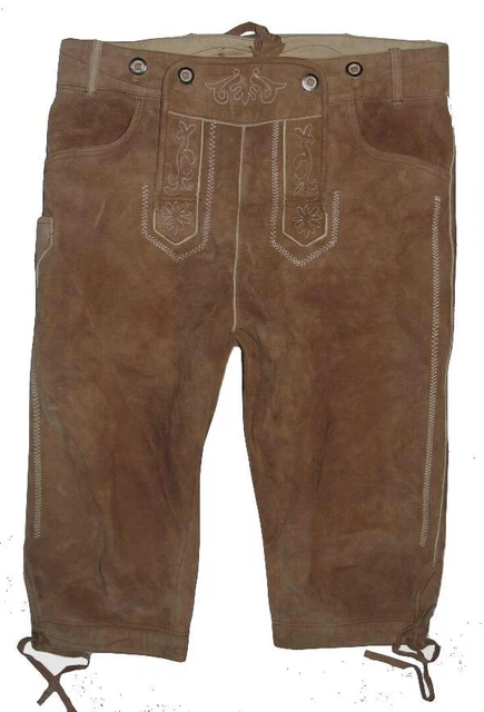 Uomo- Trachten- Kniebund- Pantaloni IN Pelle/Pantaloni Costume Reh- Braun Tgl 52