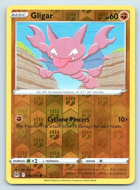 gligar pokemon card value Pokmon Sword & Shield EP Single Strike - - S5I 030/070 C Fighting Fighting Cyclone Pincers (10) Flip 4 coins Gligar - 46/119 - Common