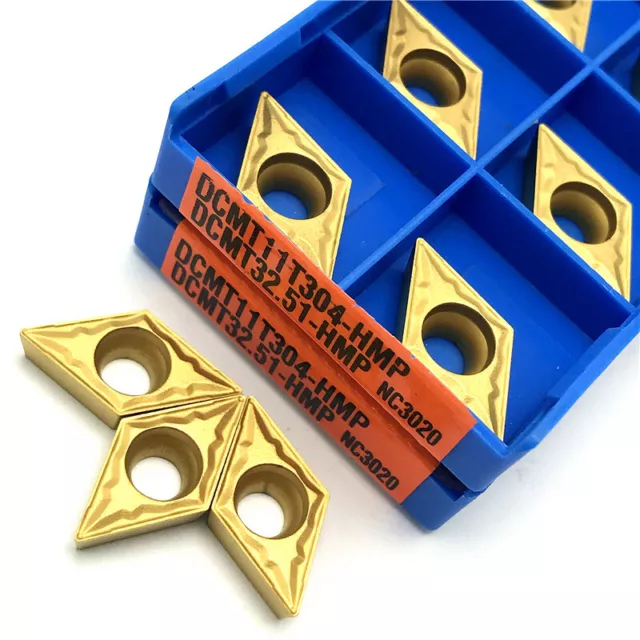 KORLOY 10Pcs CNC Carbide Inserts DCMT11T304-HMP DCMT32.51-HMP NC3020