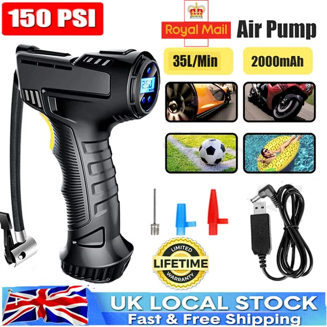 CORDLESS DIGITAL CAR Tyre Inflator USB Rechargeable Tire Air Compressor