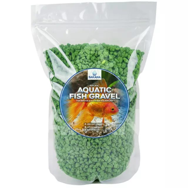 Sakana Green Aquatic Fish Gravel - Premium Aquarium Tank Pond Decoration Stones