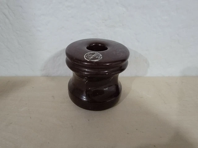 S/S Porcelain Insulator Chocolate Brown Rare