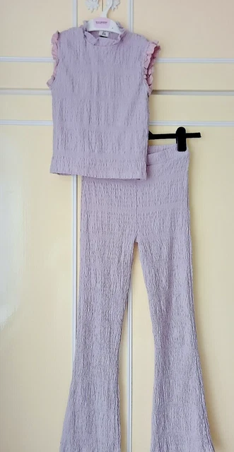 Girl's 2 Piece Summer Trousers/Top Set by River Island (Age 11 / 12 Years) Pink