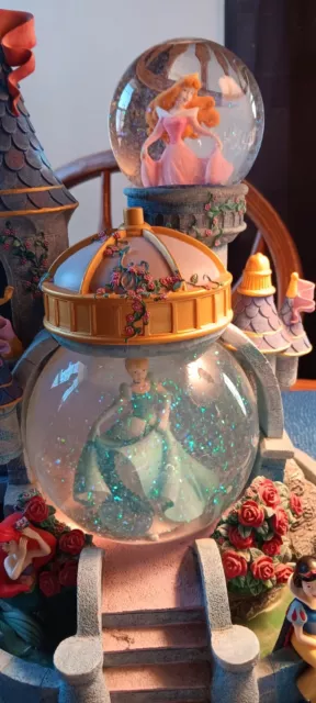 Disney Store Princess Castle Musical Snow Globe Brahm's Waltz