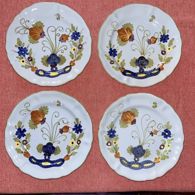 4 Cantagalli Firenze Majolica Italian Pottery 7 3/4” Salad Plates CAG16 78219