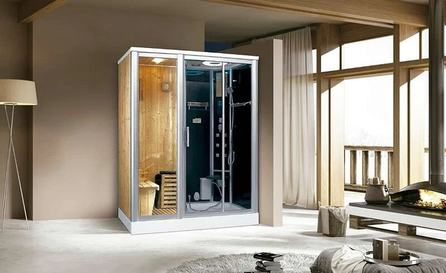 Ducha de vapor premium Nevada incl. función de sauna 170x100 cm + ¡equipamiento completo!