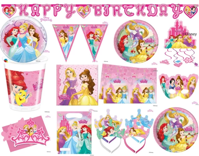 Stoviglie Disney Princess Party Decorazioni Ragazze Forniture Compleanno Belle Ariel