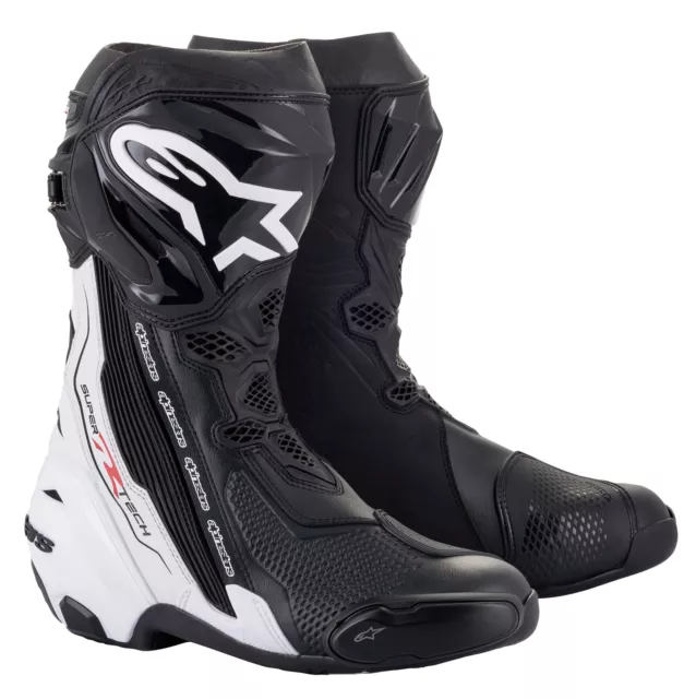 Alpinestars Supertech R Boots black white 43 EU Racing Stiefel Motorradstiefel