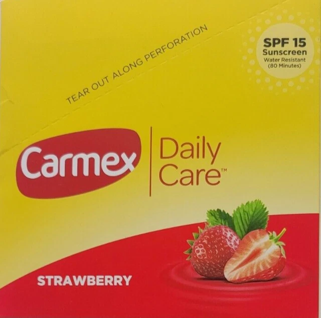 3 Ct Carmex Click-Stick Moisturizing Lip Balm SPF 15 Strawberry 0.15 oz