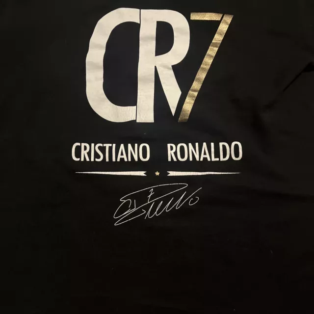 Cristian Ronaldo T Shirt Black Official CR7 Museum Brand VGC Age 14 2