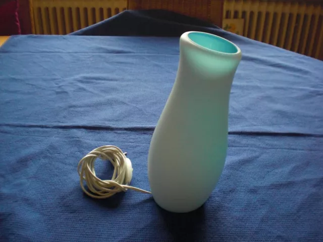 IKEA Vasenlampe Mylonit Glas weiß blau - Lampe Leuchte hellblau - elegant !