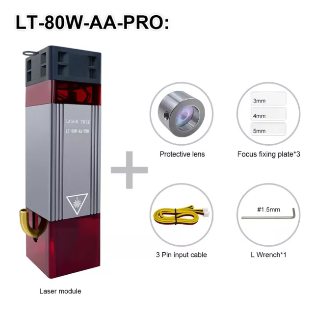 80W Laserkopf für Lasergraviermaschine lasermodul Kit（10W optischer Leistungs）