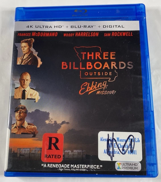 THREE BILLBOARDS OUTSIDE Ebbing, Missouri 4K Ultra HD Disc ONLY Ex
