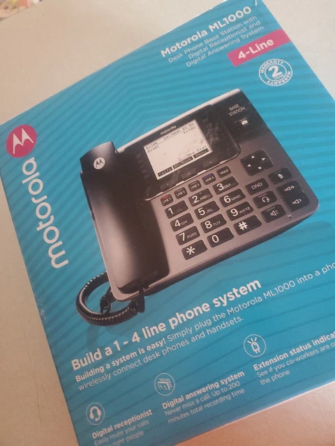 Motorola ML1000 4-Line Business Phone System with Voicemail - Black