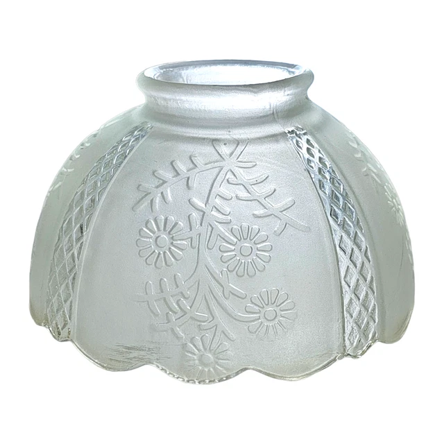 Antique Replacement Globe Daisy Lattice Frosted Glass Lampshade  Light