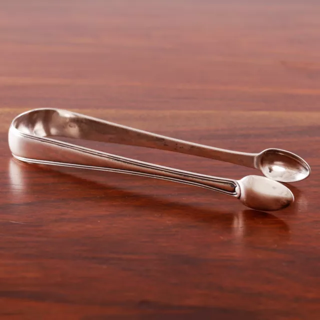 English Georgian Sterling Silver Sugar Tongs Threaded Border 1798 Monogram Mvw
