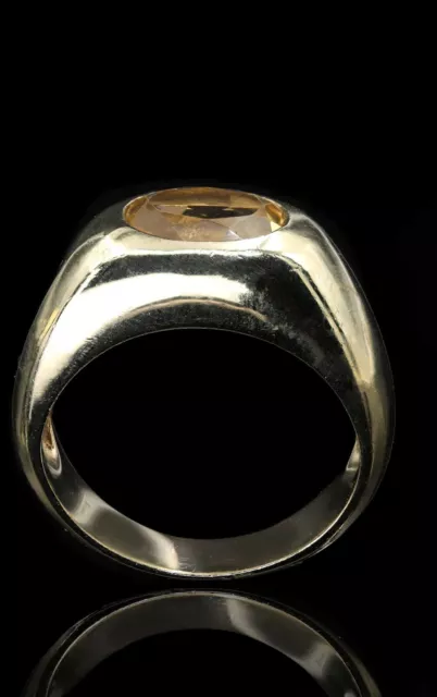 333 8 Carat Bague or Avec Citrine, Taille de Bague au Choix 52, Bon État 2