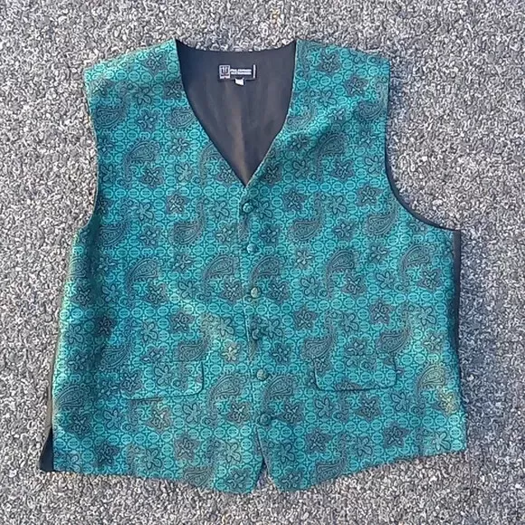 Mell Howard Mens Vest Size xl teal Formal Dress Christmas Holiday Occasion