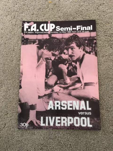 Arsenal v Liverpool FA Cup Semi Final Third Replay 01.05.1980