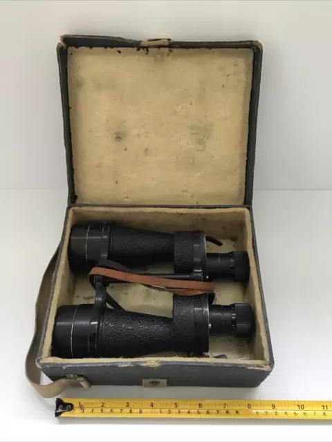 Preloved WW2 RAF 7 x 50 Night Fighter Binoculars In Original Carrying Box