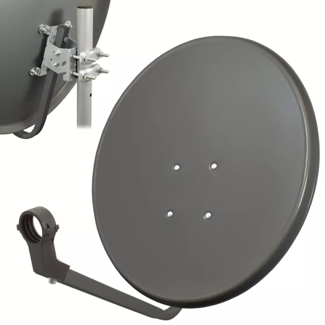 60cm Satelliten Sat Spiegel Schüssel Antenne Anlage Set Full HD Ultra UHD 4K d