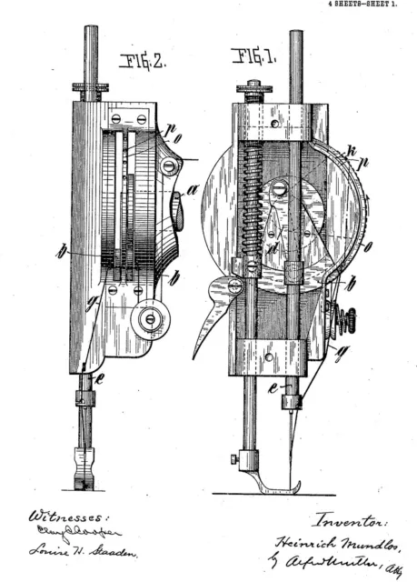 Alte Nähmaschine: Technik Fa. Mundlos (Original-Victoria)  1879 - 1941