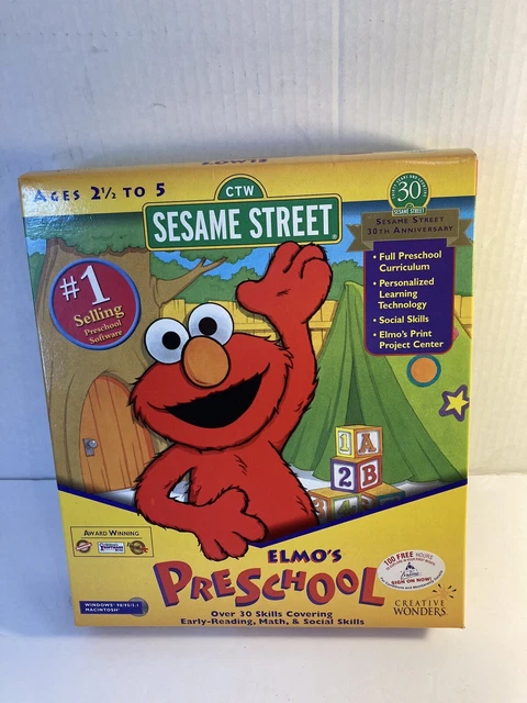 Elmo Pre Writing SESAME STREET ELMO’S Preschool 3.1 / Macintosh 2.5-5 Yr. Sealed New £20 ...
