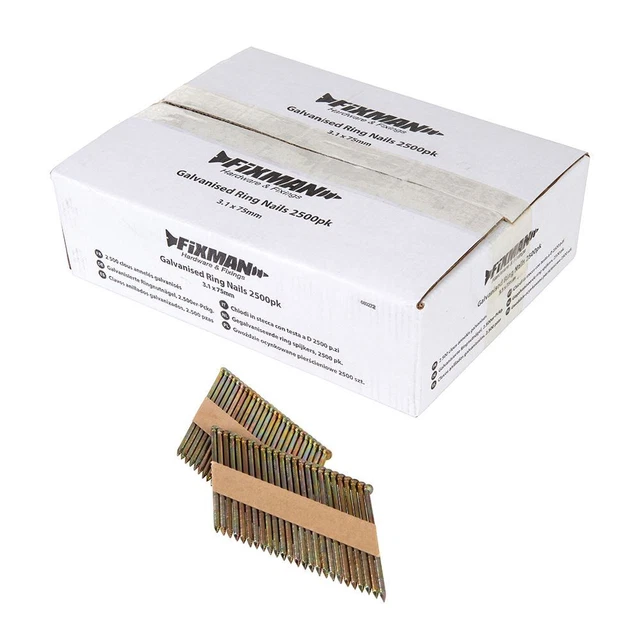Fixman 3,1 x 75 mm anello zincato unghie 2500pk 689272