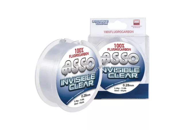 Filo Fluorocarbon Asso Invisible Clear Fluorocarbon 100% 50 Mt.