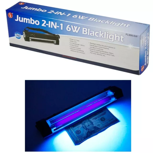 Blacklight Black Light UV Counterfeit Bill Currency Detector Battery Operated