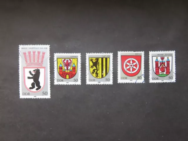 DDR 1983 Mi-Nr. DD 2817 - 2821 Städte Wappen City Arms komplett gestempelt
