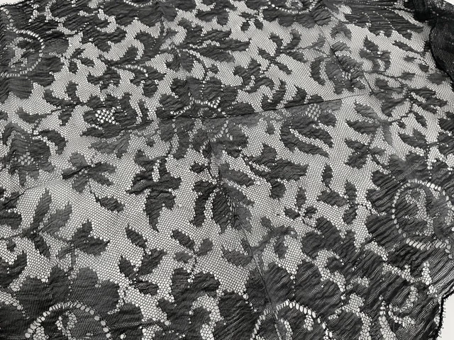 Voile D'Église Mantille Catholique Dentelle | Forme D 90x50cm | Blanc/Noir | Pour Messe, Mariage