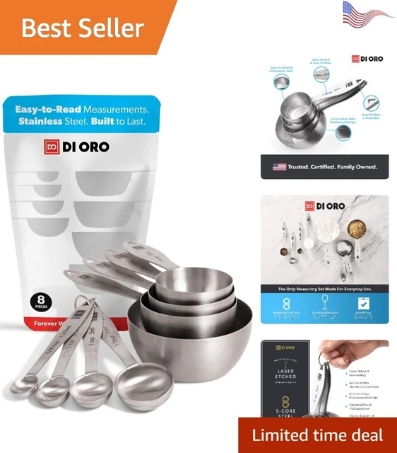 High-Quality Stainless Steel Measuring Cup Set - Effortless - 8-Piece