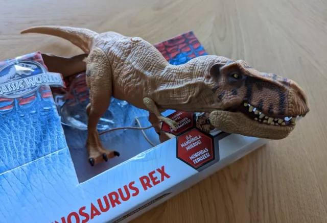 Jurassic World/Park TYRANNOSAURUS REX TREX - Chomping Action 16" Hasbro 2015 Box