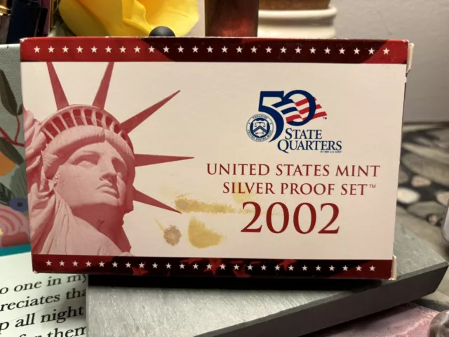 2002-S United States Mint Silver Proof Set (10 Coins) with Box and COA