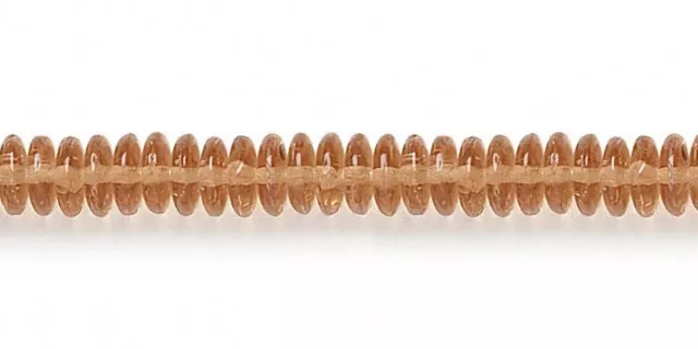1 Strand(144) Peach Solid Glass 8x3mm Rondelle Glass Beads with 1mm Hole *
