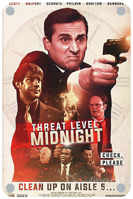 Threat Level Midnight Movie POST Metal Tin Sign Wall Poster Tablet Plate