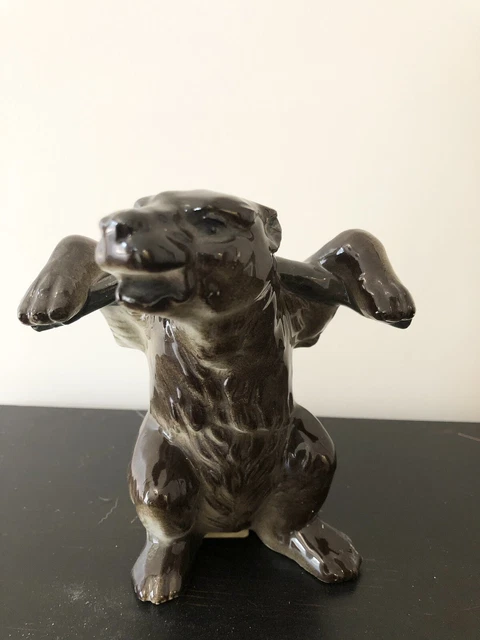 Vintage Ceramic Bear Coin Still Piggy Bank Scarce Animal Wildlife No Opening