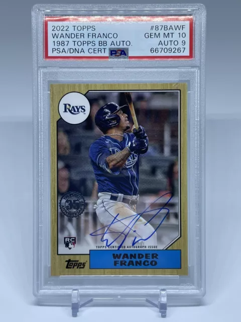 2022 Topps Series 2 Wander Franco RC Auto PSA 10 Gem Mint '87 Topps Rookie Auto