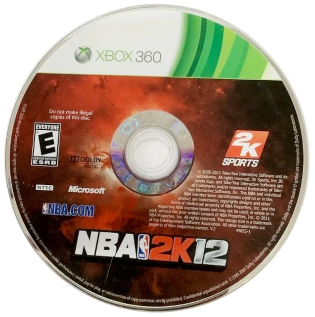 NBA 2K12 MICROSOFT Xbox 360 Video Game DISC ONLY Basketball 2011 2K